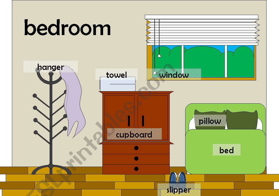 Rooms Flashcards [9 rooms _ BW included] (Fully editable)